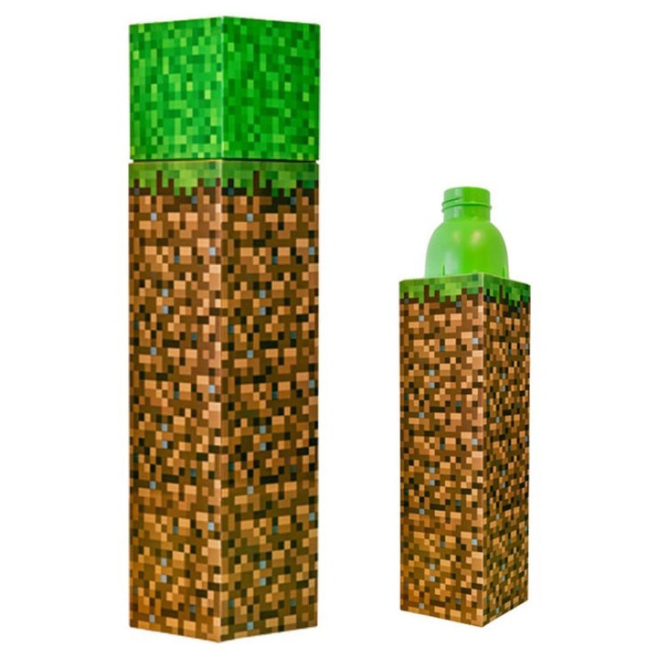 Sticla pentru copii Euroswan Minecraft, 650ml, material PP, 26.5x6cm