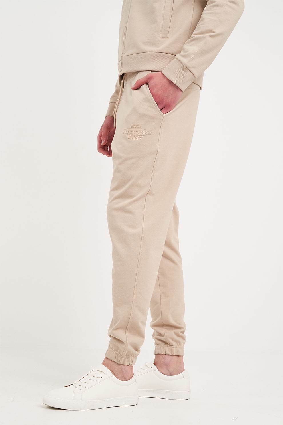 KVL by KENVELO, Pantaloni de trening cu talie ajustabila, Maro nisip, 2XL