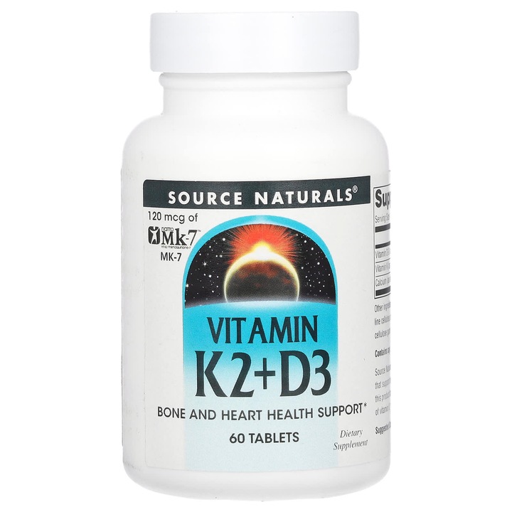 Source Naturals, Vitamina K2 + D3, 60 de comprimate