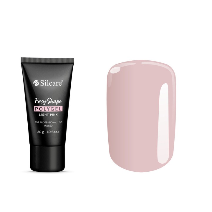 Polygel Silcare Easy Shape világos rózsaszín 30 g, rugalmasság, szilárdság