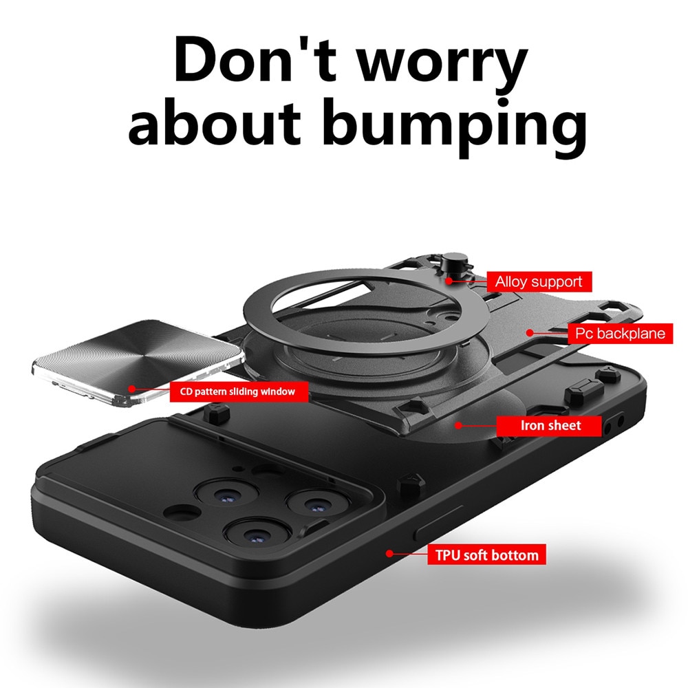 Husa pentru Honor 400 Pro cu protectie pentru camera si suport magnetic integrat Ring Shockproof, Negru intens