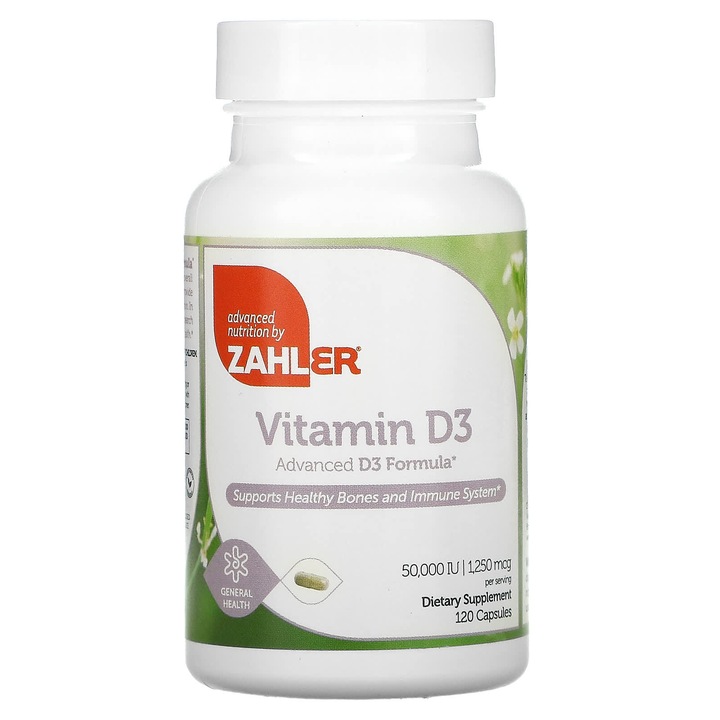 Zahler, Vitamina D3, 1250 µg (50.000 UI), 120 capsule