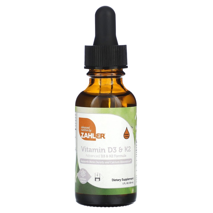 Zahler, Vitamina D3 si K2, 30 ml