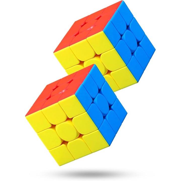 Set 2 Cuburi Rubik Tioialz® - Jucarie Educationala Ecologica, 55mm, Design Rotunjit, Potrivit pentru Toate Varstele