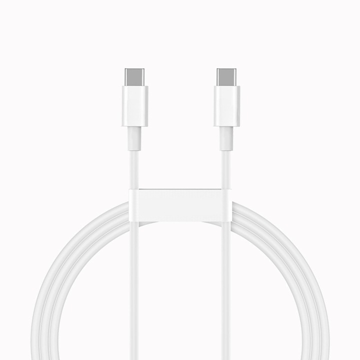 Cablu de incarcare super rapida 240W, Type-C la Type-C, PD 3.1, 480Mbps, 48V/5A, TPE/PVC, durabil, compatibil cu Samsung, Apple, tablete, laptopuri, drone; suport pentru transfer de date si sincronizare, Android Auto / Apple CarPlay, 1 metru, alb