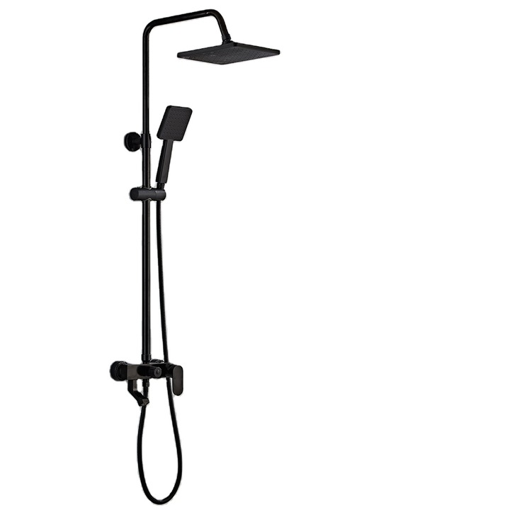 Set Dus Complet Sanlux, Negru Mat, Design Simplu si Elegant