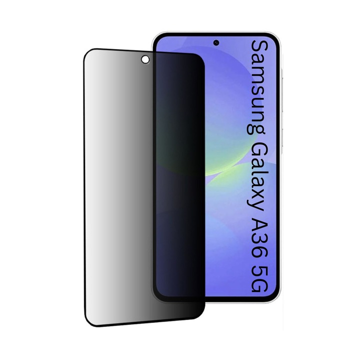 Folie pentru Samsung Galaxy A36 5G / Galaxy A56 5G, Anti-spy Ultra HD, Protectie 9H, Montare Simpla, 111D, Privacy, set cu sticker