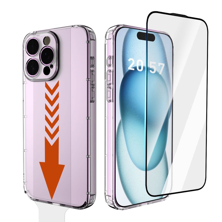 Husa silicon transparent montata pe telefon