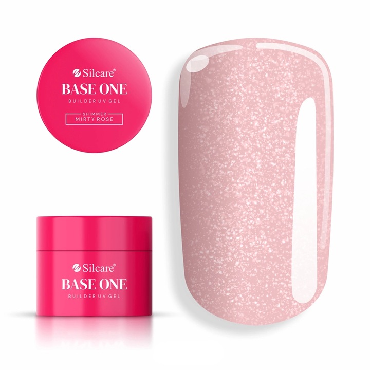 Silcare építőgél, Base One, Shimmer Misty Rose, 15g