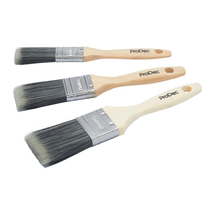 Set 3 Pensule ProDec – Par Sintetic – 25mm, 38mm, 50mm – Maner Lemn