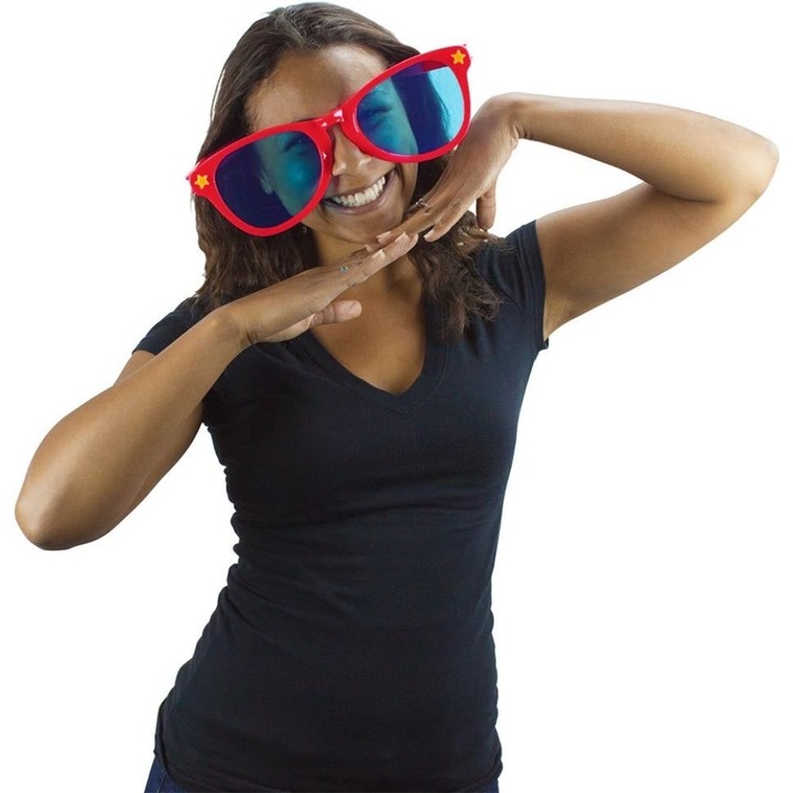 Ochelari de petrecere, Ronyes, extra mari, rosu, 26x9cm