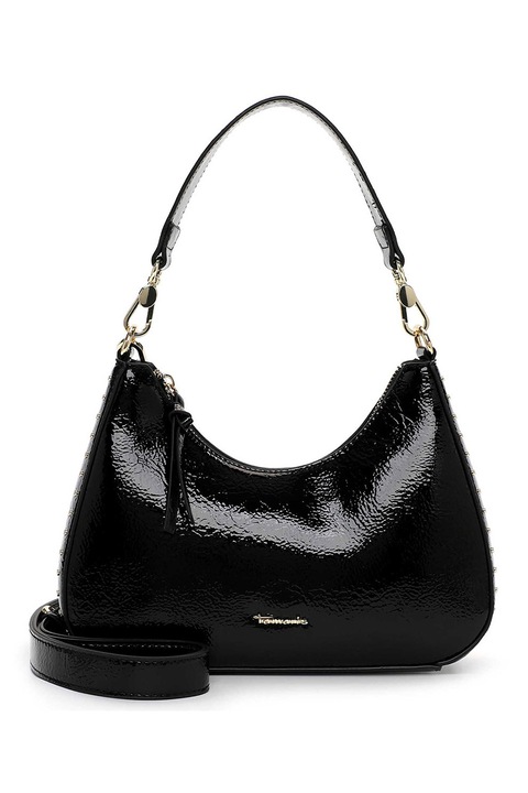 Tamaris, Чанта през рамо от еко кожа с метални детайли, Черен
