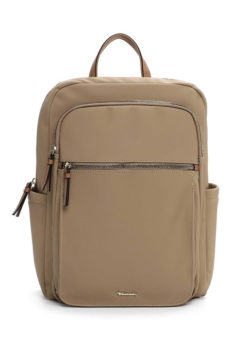 Tamaris, Rucsac din piele ecologica cu compartiment pentru laptop cu buzunare cu fermoar, Maro nisip