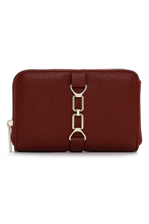 Tamaris, Portofel mic cu fermoar si logo, Visiniu