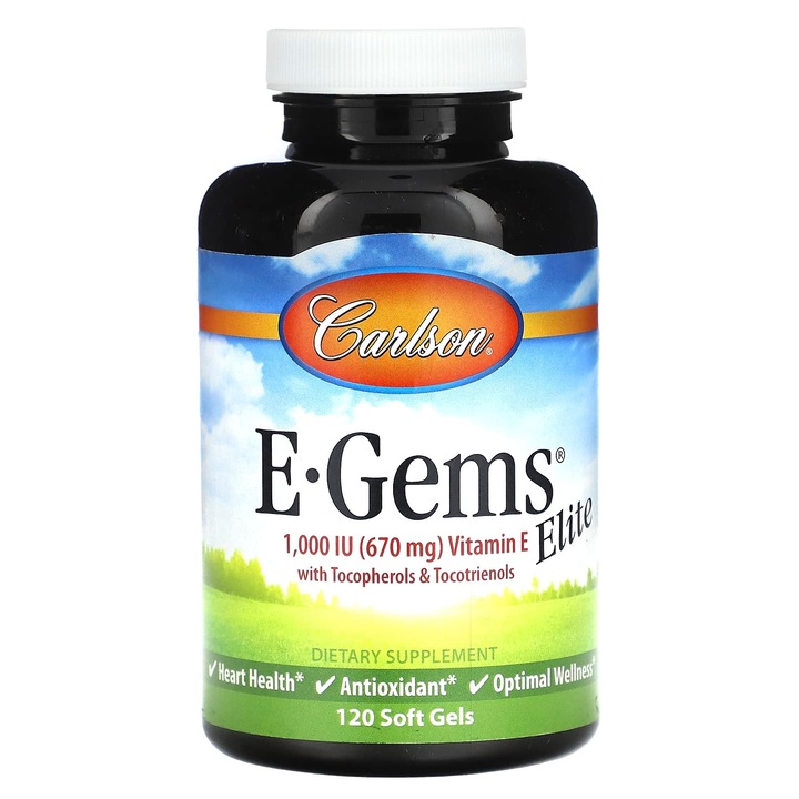 Carlson, E-Gems Elite, Vitamina E, 670 mg (1000 UI), 120 capsule moi