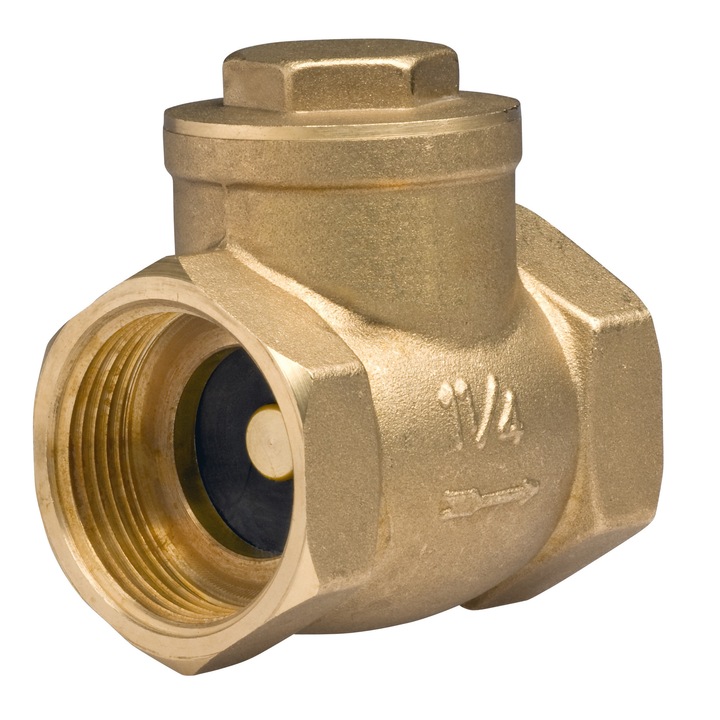 Supapa de sens Ferro, din alama cu clapeta, 3/4"