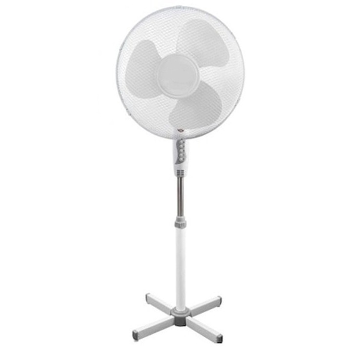 Goldmayer állóventilátor, teljesítmény 45W, átmérő 40 cm, 3 sebesség, magasság 150 cm, fehér