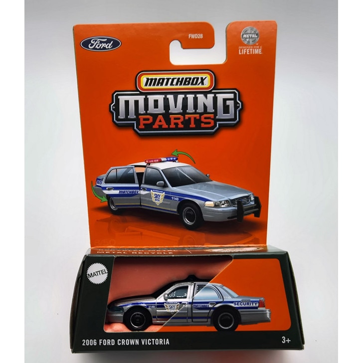 Matchbox Moving Parts 2006 Ford Crown Victoria Taxi – Gelb, Maßstab 1:64, Mit Beweglichen Teilen & Blinklicht