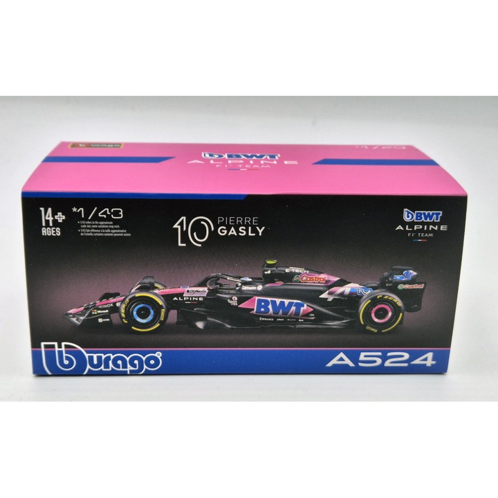 BWT Racing Alpine A524 F1 #10 (2024) - Pierre Gasly - PILÓTÁVAL - Bburago - 1:43