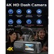 Автомобилна DVR камера QOVU® V22, 4K предна камера и 1080P задна камера, WiFi и специално приложение, ултрашироко зрително поле 170°, поддръжка на карта до 128GB, цикличен запис и сензор за сблъсък, автомобилна камера с нощно виждане