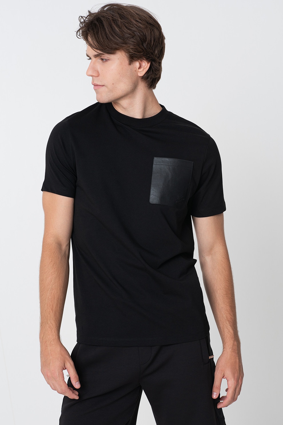 Karl Lagerfeld, Tricou regular-fit cu buzunar pe piept, Negru, M