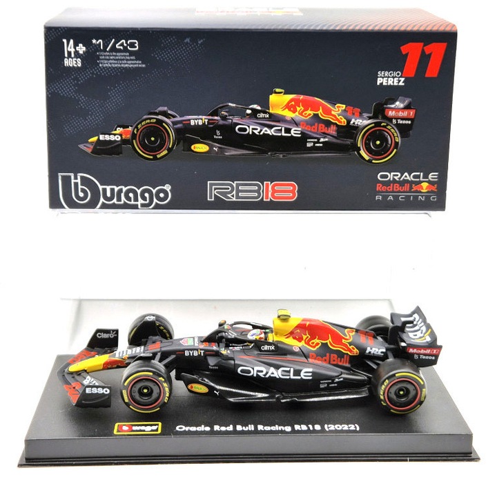 Red Bull F1 RB18 Team Oracle #11 (2022) - Sergio Perez - PILÓTÁVAL - Bburago - 1:43