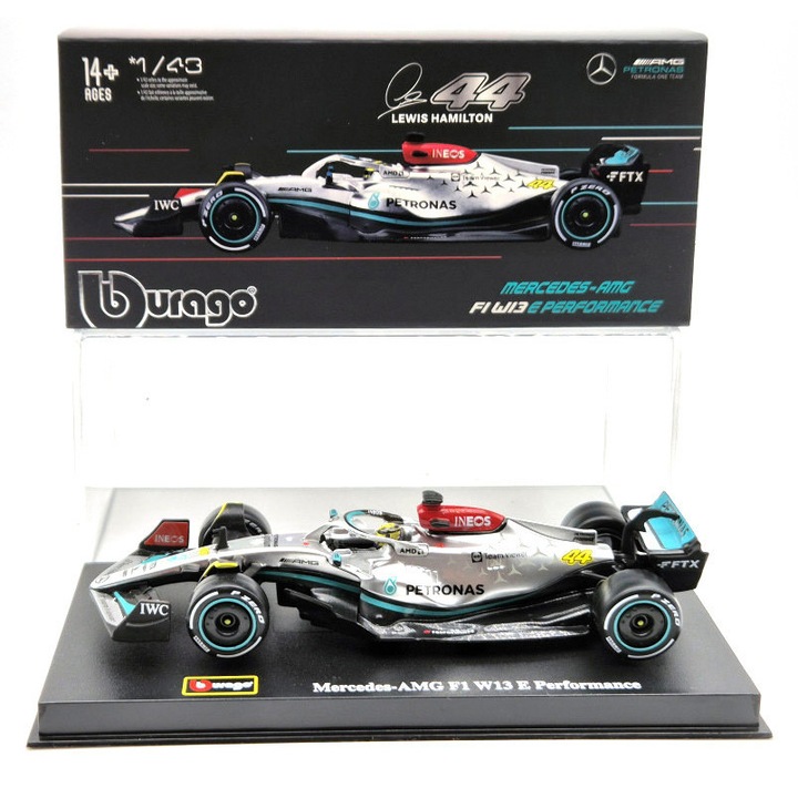 Mercedes - AMG Petronas F1 W13E #44 (2022) - Lewis Hamilton - PILÓTÁVAL - Bburago - 1:43