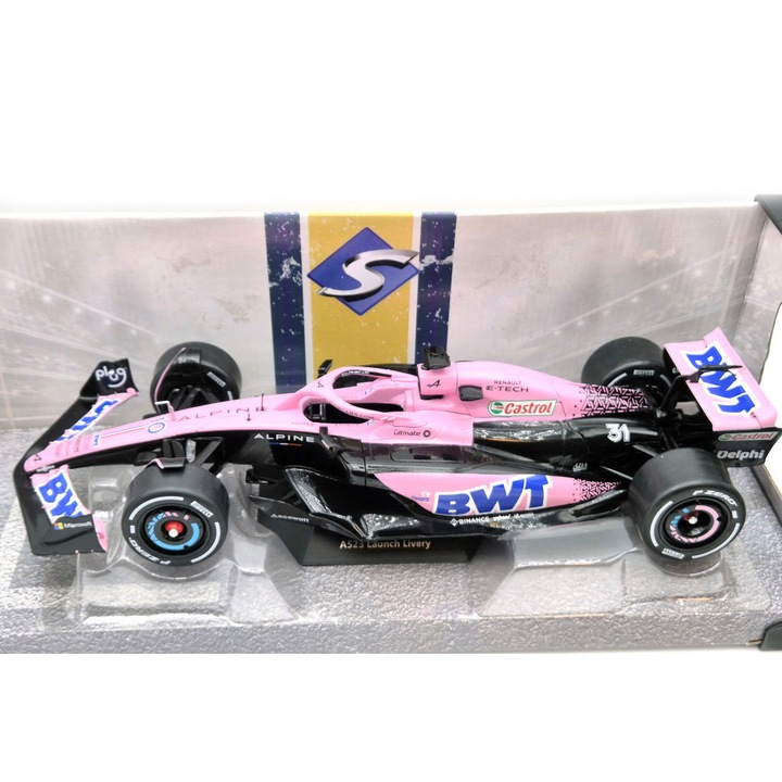 Renault A523 Team BWT Alpine F1 #10 #31 (2023) - Esteban Ocon / Pierre Gasly - rózsaszín - Solido - 1:18