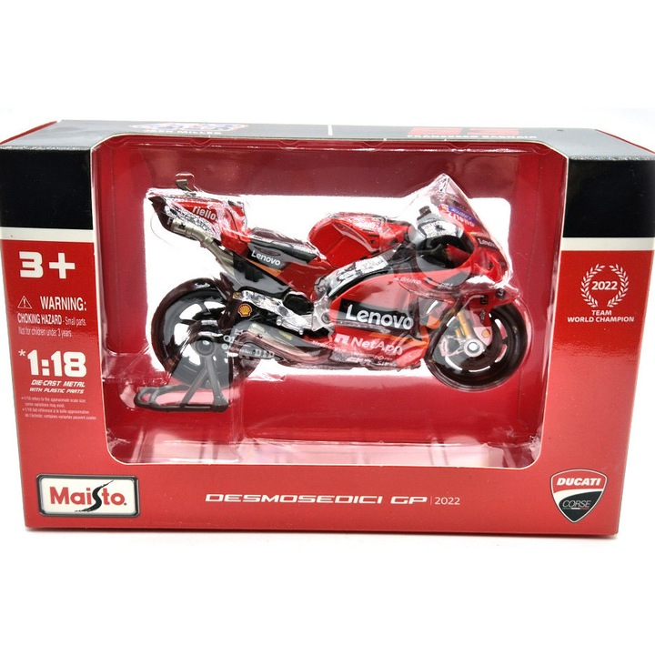 MotoGP - Ducati Desmomedici GP22 #63 (2022) motor - Francesco Bagnaia - Maisto - 1:18