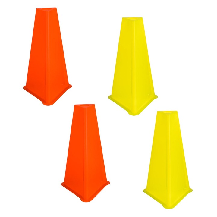 Edzőbóják, narancssárga és sárga, 14x14x23cm, 4db