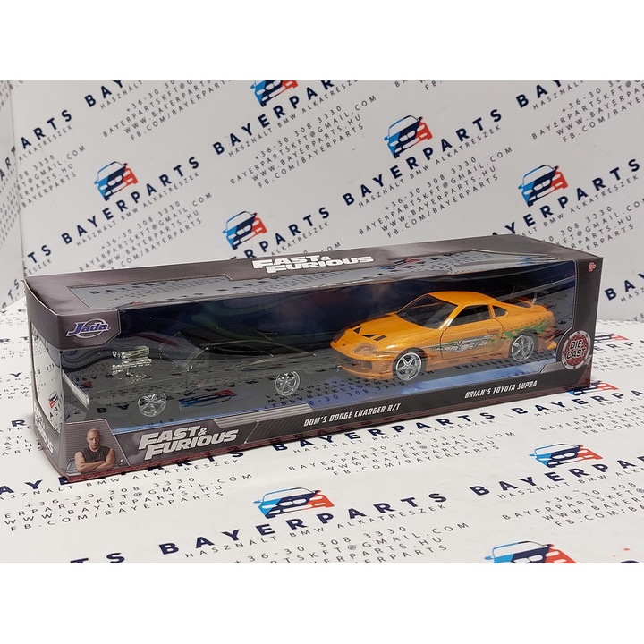 Fast&Furious / Halálos iramban 2 autó szett - Brian Toyota Supra és Dom Dodge Charger - Jada - 1:32