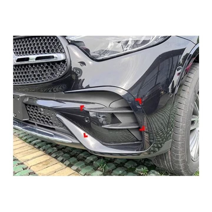 Комплект 4 лайсни за предна броня с карбонов вид Mercedes GLC X254 (2022+), AMG спортен дизайн