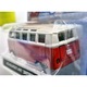 Volkswagen VW T1 transporter Samba Minibus - piros - Burago - 1:64