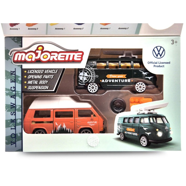 Volkswagen VW szett - VW T3 + VW T1 transporter - Majorette - 1:64