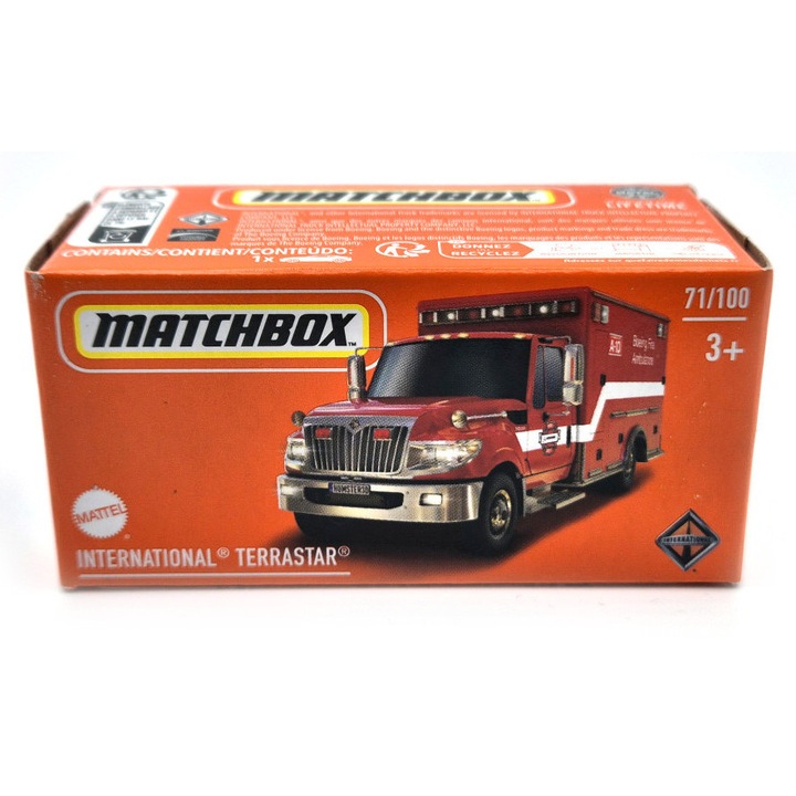 International Terrastar - 71/100 - Fire Ambulance - Matchbox - 1:64