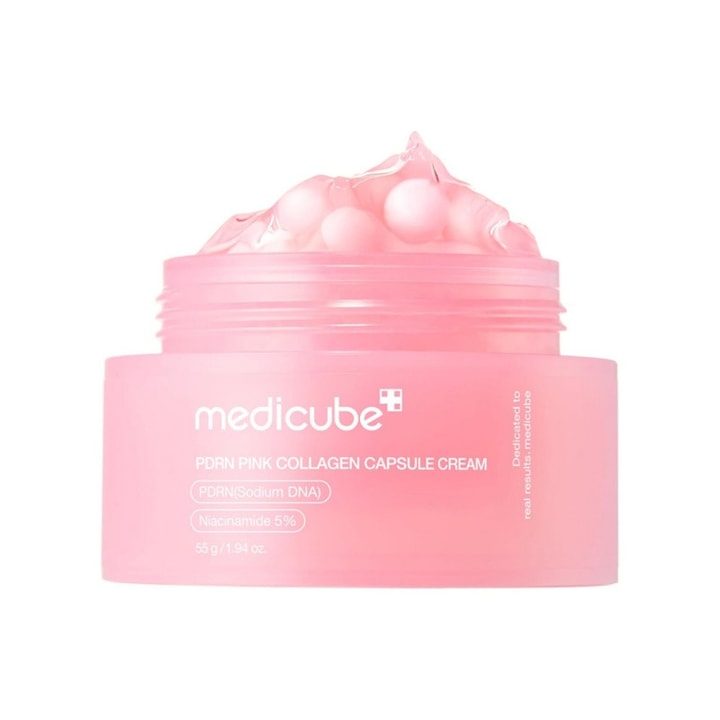 Crema de fata Medicube PDRN cu capsule roz, hidratare, textura usoara, 55g