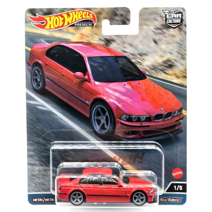 BMW E39 M5 (2001) - piros - Hotwheels - 1:64