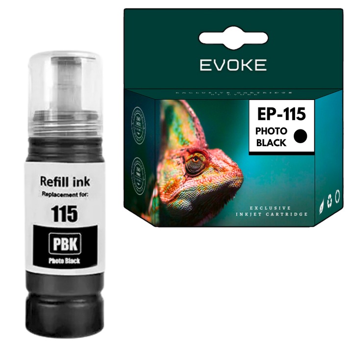 Epson 115 fekete fotónyomtató tintapatron, C13T07D14A, EcoTank L8160 L8180