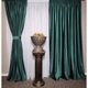Set 2 draperii catifea lux MASTEL 2x350x245cm culoare verde confectionate cu rejansa plus bride de prindere