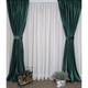 Set 2 draperii catifea lux MASTEL 2x350x245cm culoare verde confectionate cu rejansa plus bride de prindere
