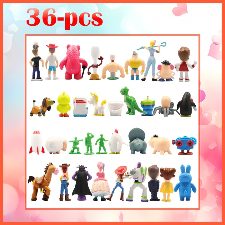 36 darabos OVERTANG figura készlet, animált karakterek, többszínű, 5 cm