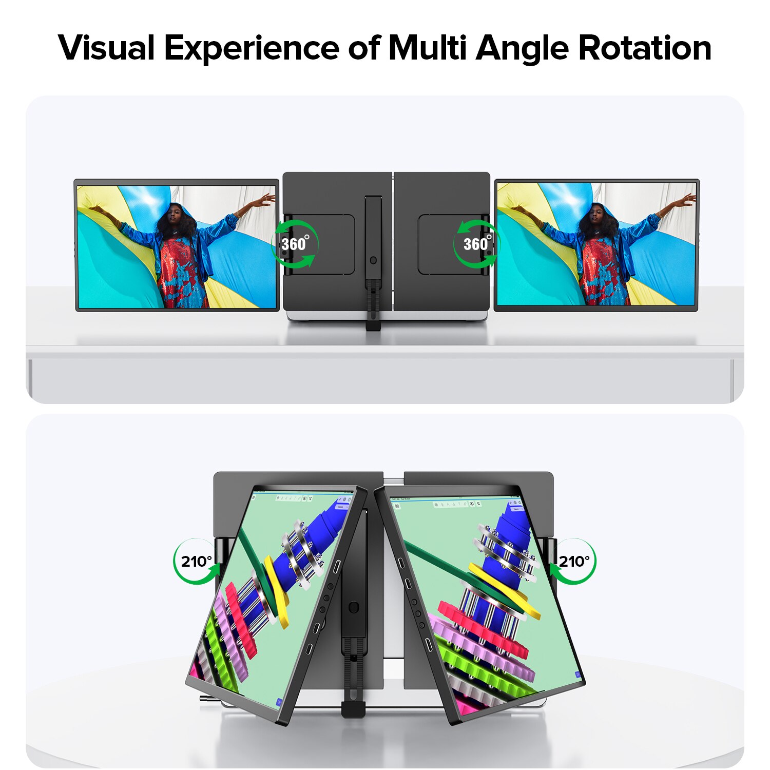 Monitor portabil Uperfect Z14, 14 inch, 2240x1400, Mini HDMI, USB Type ...