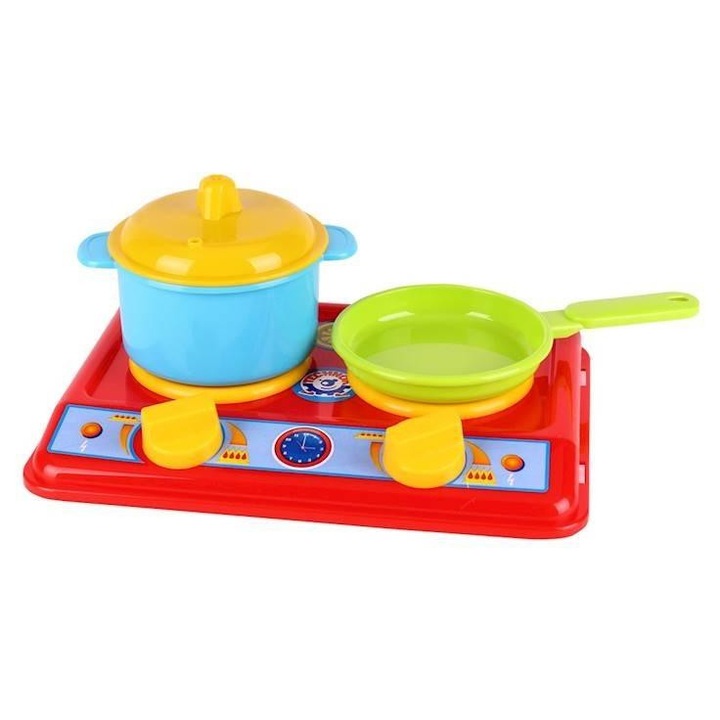 Bucatarie pentru copii, TEDDIES, set cu aragaz, oala cu capac, 39x39x29cm, 3+ ani
