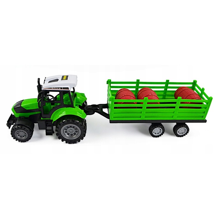 Tractor cu remorca, Tractor, 55x15x16cm, verde