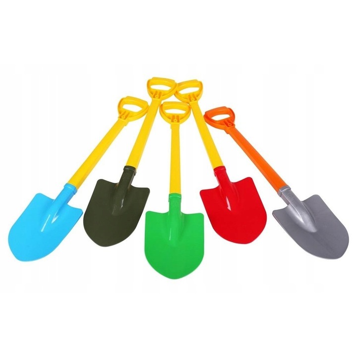 Пластмасова лопата 64 см за пясък, TechnoK, многоцветен комплект, 64.5x16.5x4 см