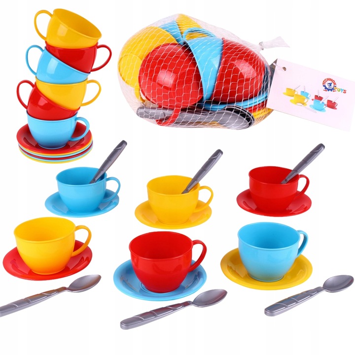 18 darabos teáskészlet, TechnoK, gyerekeknek, 15x10x10cm, többszínű