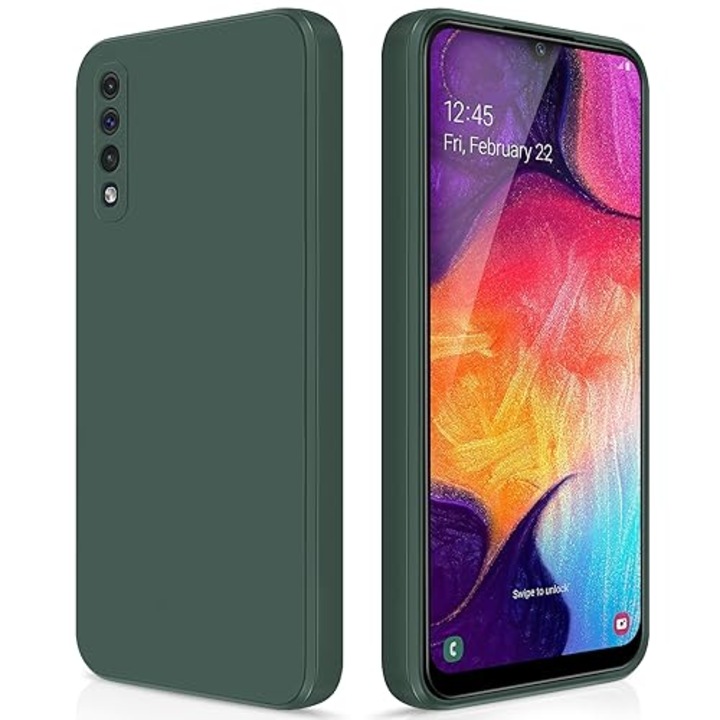Husa pentru Samsung Galaxy A50/Galaxy A50S/Galaxy A30S, Silicon, Protectie Sporita, Antisoc-Verde inchis