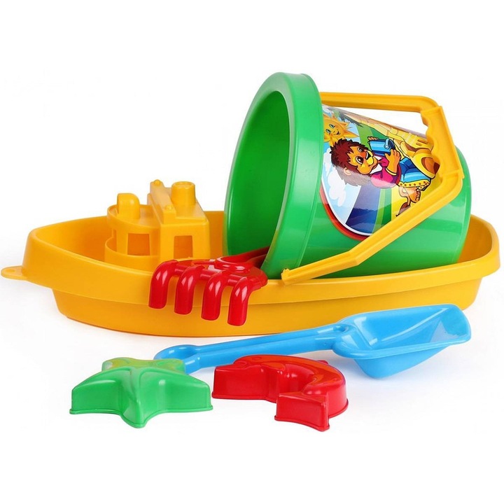 MAKSIK homokozó játék szett, lapát + gereblye, kék, 40x20.5x19cm