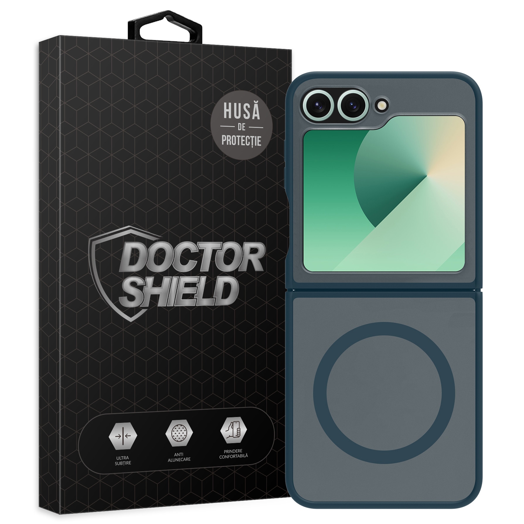 Husa de Protectie, Compatibila Samsung Galaxy Z Flip6, Doctor Shield Fantom, MagSafe - Albastru