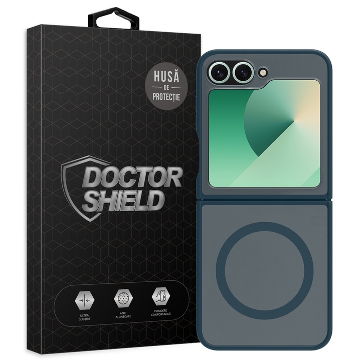 Husa de Protectie, Compatibila Samsung Galaxy Z Flip6, Doctor Shield Fantom, MagSafe - Albastru